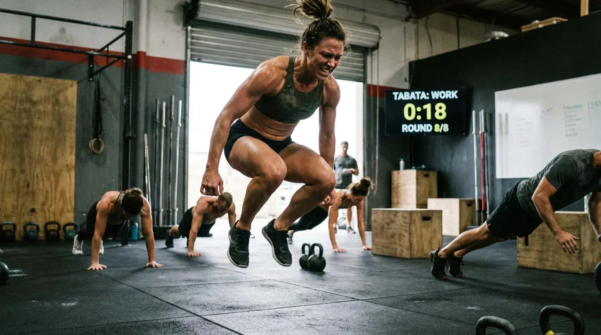 Séance intense combinant musculation et cardio HIIT