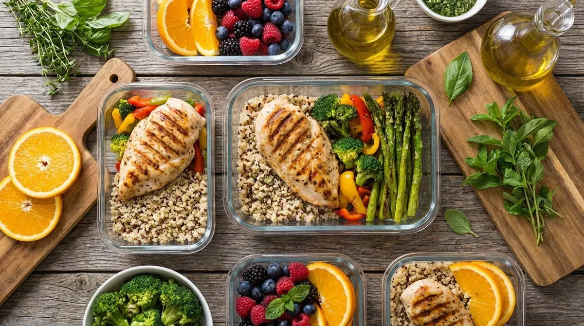 Préparation de repas sains